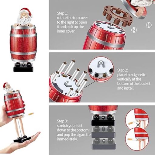 Novelty Funny Santa Barrel Cigarette Dispenser - Image 2