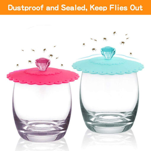 Anti-dust 6 Pack Lovely Diamond Silicone Cup Lid - Image 7