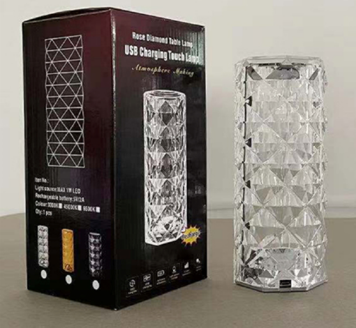 Crystal Color Changing USB Touch Night Light Rose Table Lamps - Image 12