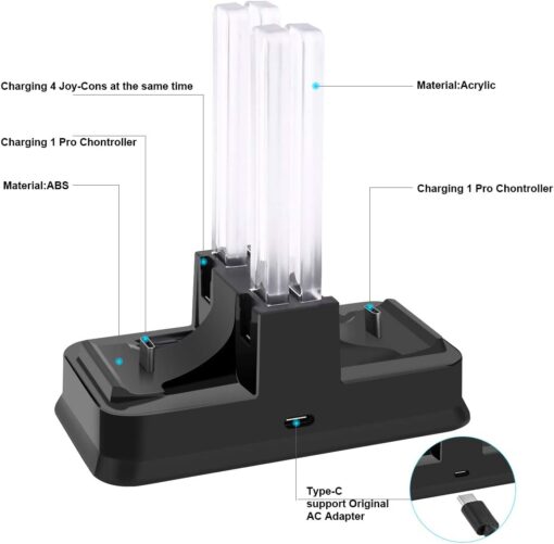 Joy Con & Nintendo Switch Pro Controller Charging Dock - Image 5