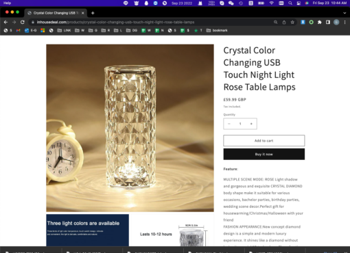 Crystal Color Changing USB Touch Night Light Rose Table Lamps - Image 8