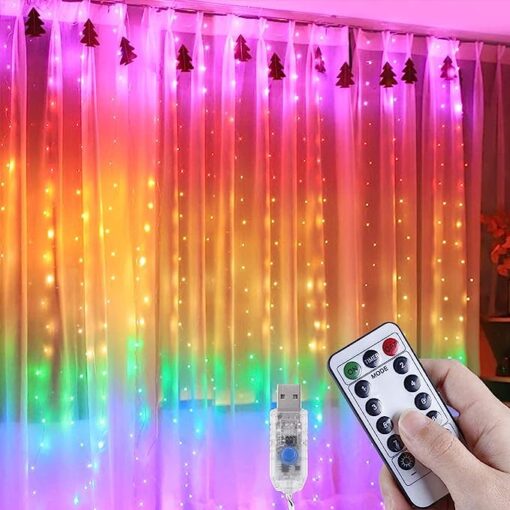 Wall LED String Curtain Lights for Bedroom