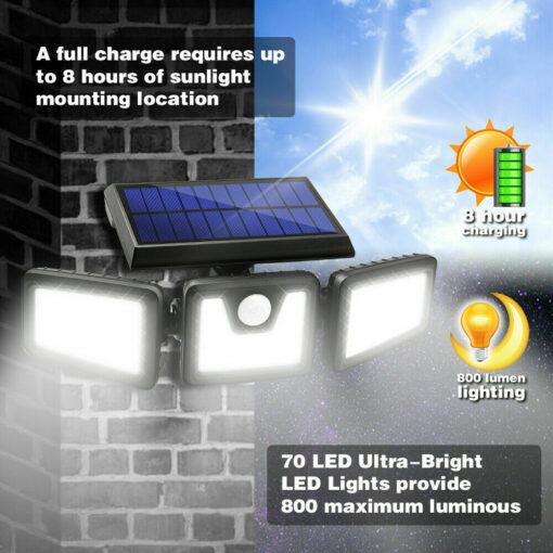 74 LED 3 Modes Adjustable Motion Sensor Solar Light - Image 4