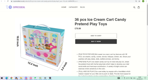 36 pcs Ice Cream Cart Candy Pretend Play Toys - Image 7