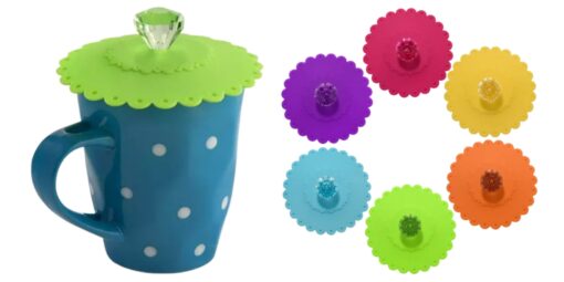 Anti-dust 6 Pack Lovely Diamond Silicone Cup Lid