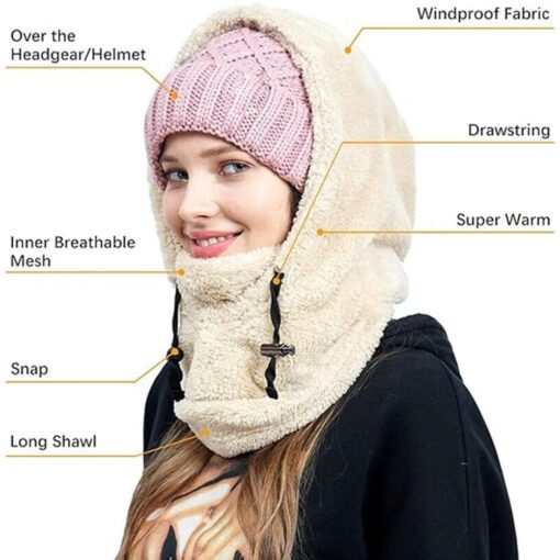 Soft and Ultra-Light Sherpa Hooded Ski Mask - Image 4