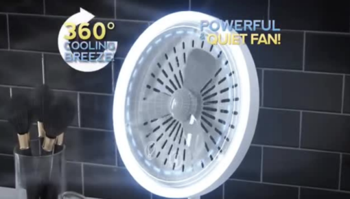 LED Makeup Mirror with Fan - Image 10