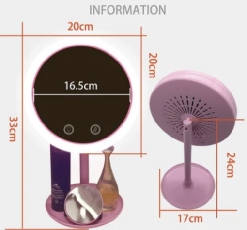 LED Makeup Mirror with Fan - Image 6