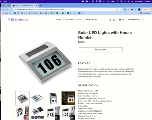 Solar LED Lights with House Number - Image 15