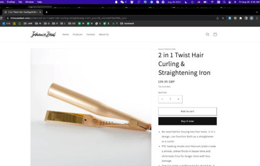 2 in 1 Twist Hair Curling & Straightening Iron - - Image 5