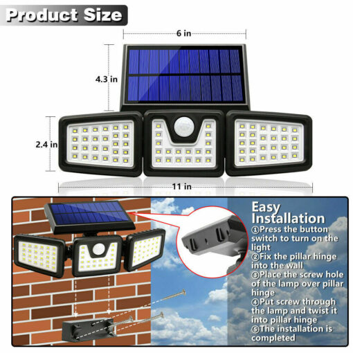 74 LED 3 Modes Adjustable Motion Sensor Solar Light - Image 3