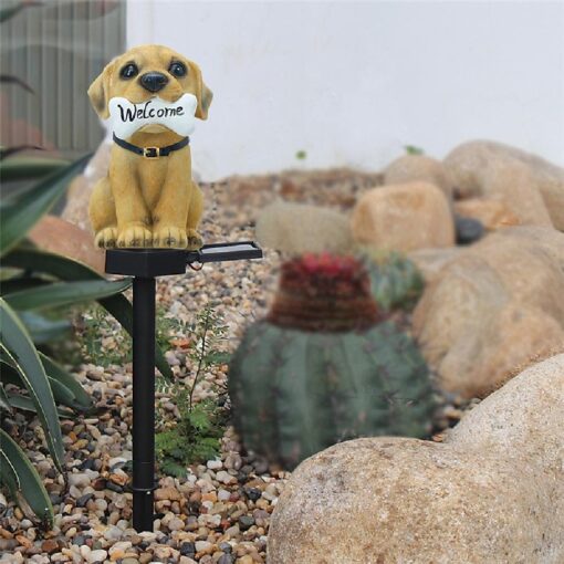 LED Solar Welcome Dog Sign - Image 9