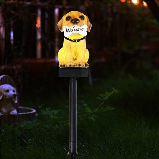 LED Solar Welcome Dog Sign - Image 4