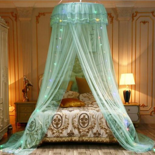 Ruffle Dome Bed Curtain With String Light - Image 5