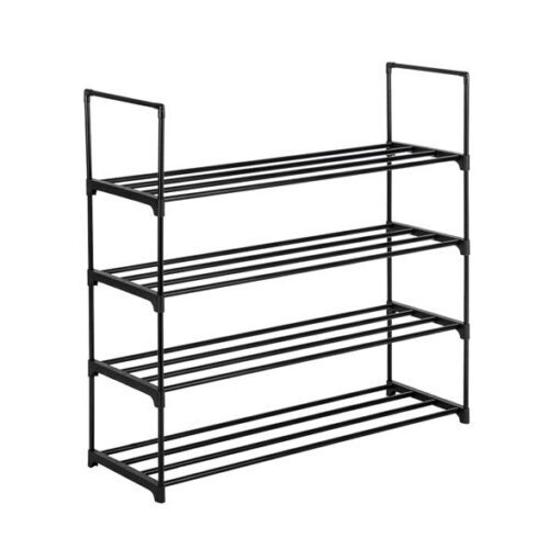 4 Tier Black Shoe Rack - Image 2