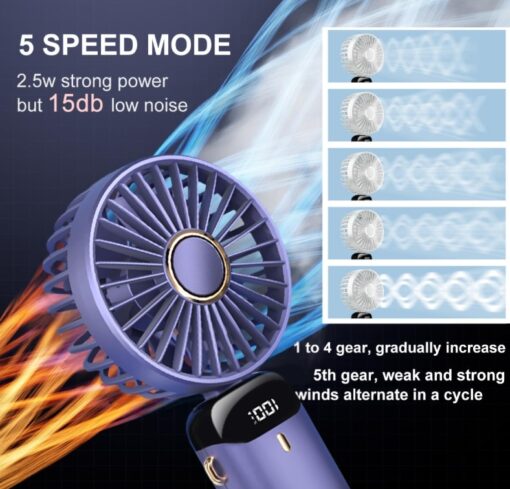 USB Foldable Screen Display Fan - Image 6