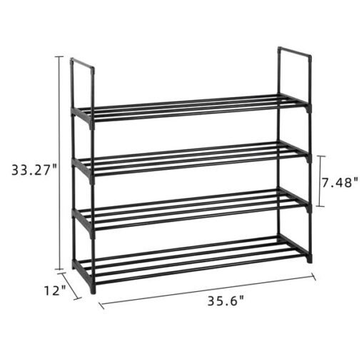 4 Tier Black Shoe Rack - Image 6