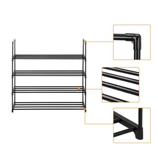 4 Tier Black Shoe Rack - Image 8