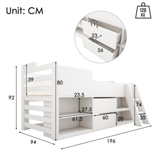 3ft Single Children's Wooden Bed - Image 15