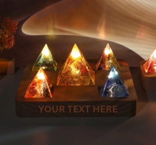 Square Base Night Light with 5 Orgone Pyramids - Image 9