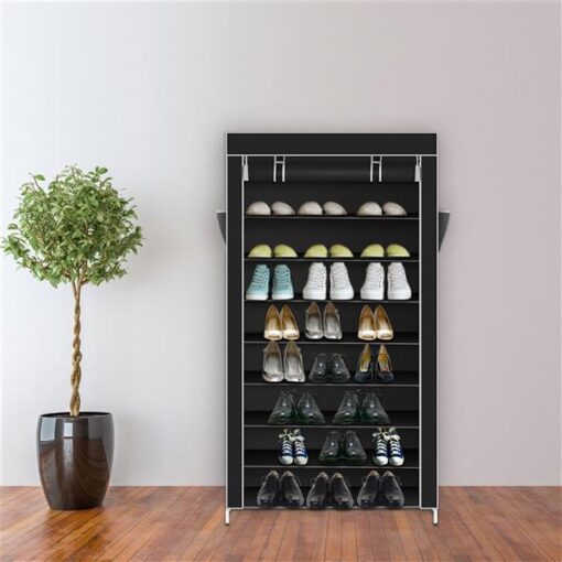 10 Tiers Shoe Rack with Dustproof Cover Closet - Image 7