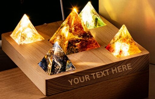 Square Base Night Light with 5 Orgone Pyramids - Image 11