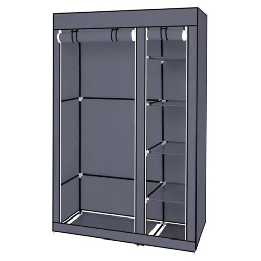 Grey 67" Portable Clothes Closet Wardrobe with Non-woven Fabric - Image 8