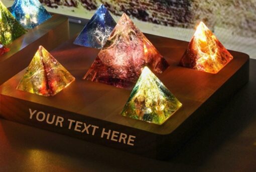 Square Base Night Light with 5 Orgone Pyramids - Image 6