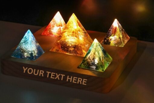 Square Base Night Light with 5 Orgone Pyramids - Image 7