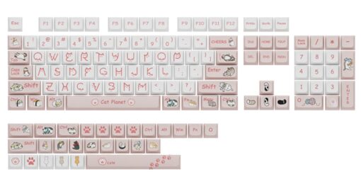 Universal 131 Keycaps for Mechanical Keyboard Axis - Cat Planet