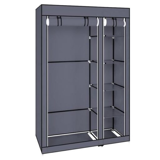 Grey 67" Portable Clothes Closet Wardrobe with Non-woven Fabric