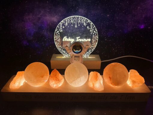 Natural Himalaya Salt Rock Galaxy Moon Night Lamp