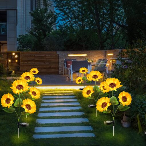 Two or Four Upgraded 3 in 1 Solar Sunflower LED Lights - Image 10