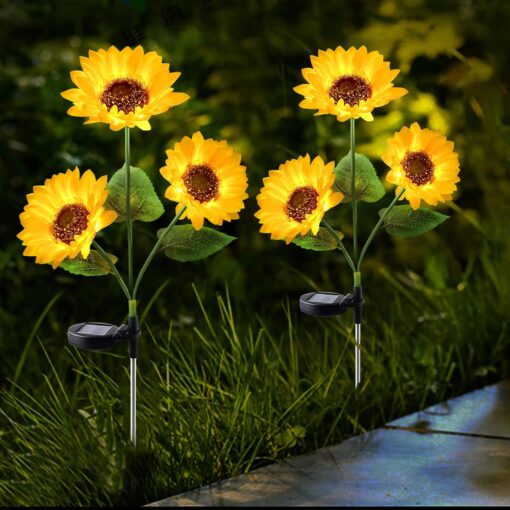 Two or Four Upgraded 3 in 1 Solar Sunflower LED Lights