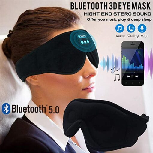 Blackout 3D Deep Eye Mask with Headphones Bluetooth v5.0 Sleep Mask Headphones - Image 6