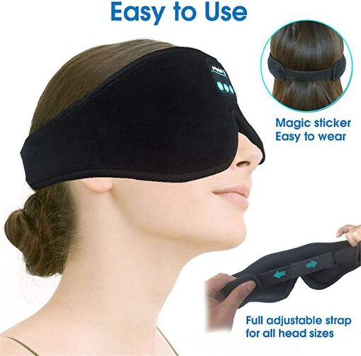 Blackout 3D Deep Eye Mask with Headphones Bluetooth v5.0 Sleep Mask Headphones - Image 4