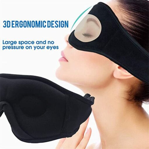 Blackout 3D Deep Eye Mask with Headphones Bluetooth v5.0 Sleep Mask Headphones - Image 5